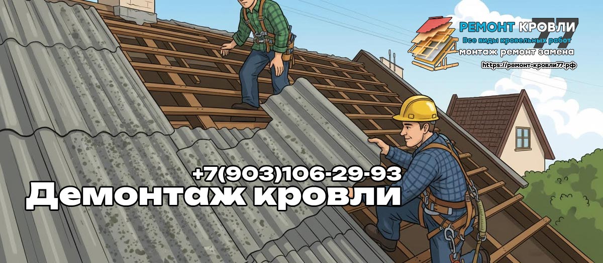 Разбор кровли демонтажные работы в Пушкино