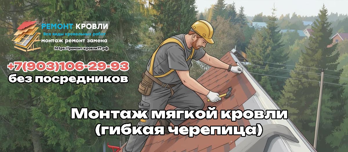 Мягкая кровля монтаж под ключ в Пушкинском районе