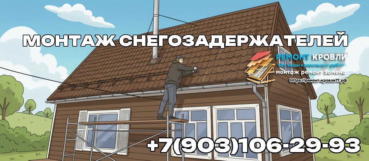 Установка снегозадержателей на кровлю в Пушкино