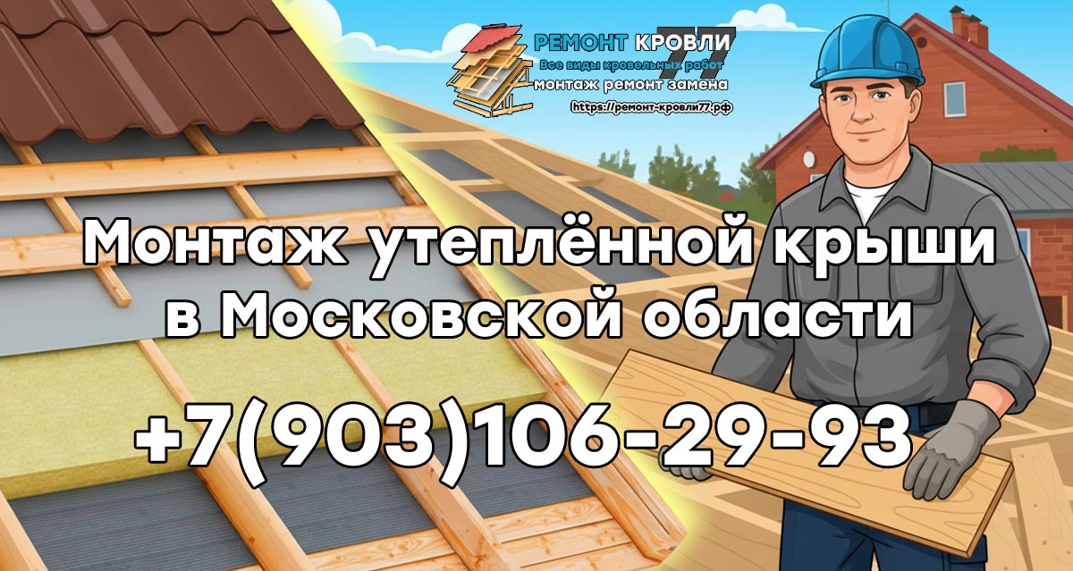 Монтаж утеплённой крыши под ключ в Пушкино и Пушкинском районе